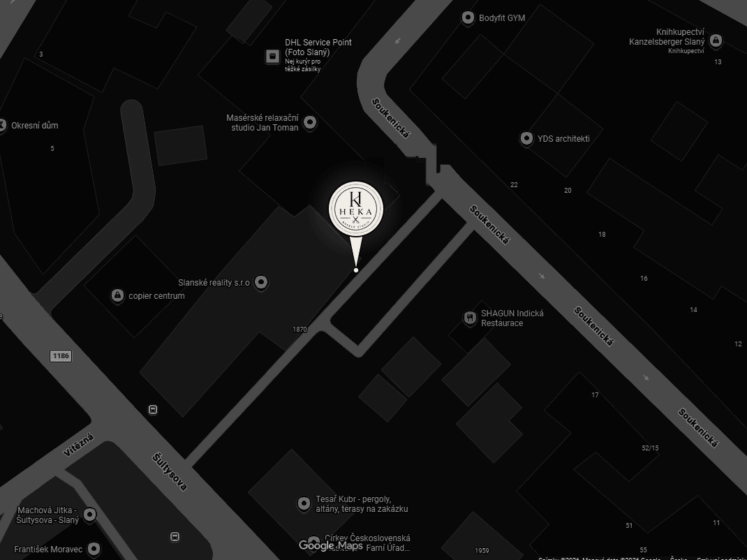 Mapa — HEKA Barber Studio, Soukenická 57/23, Slaný
